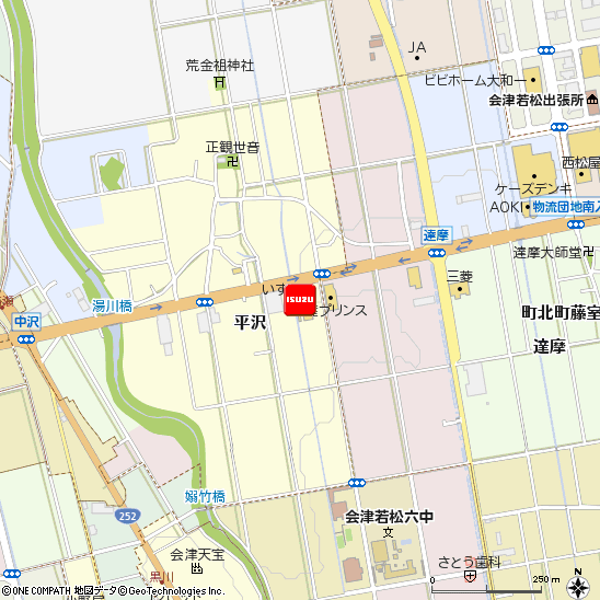いすゞ自動車東北株式会社・会津支店付近の地図